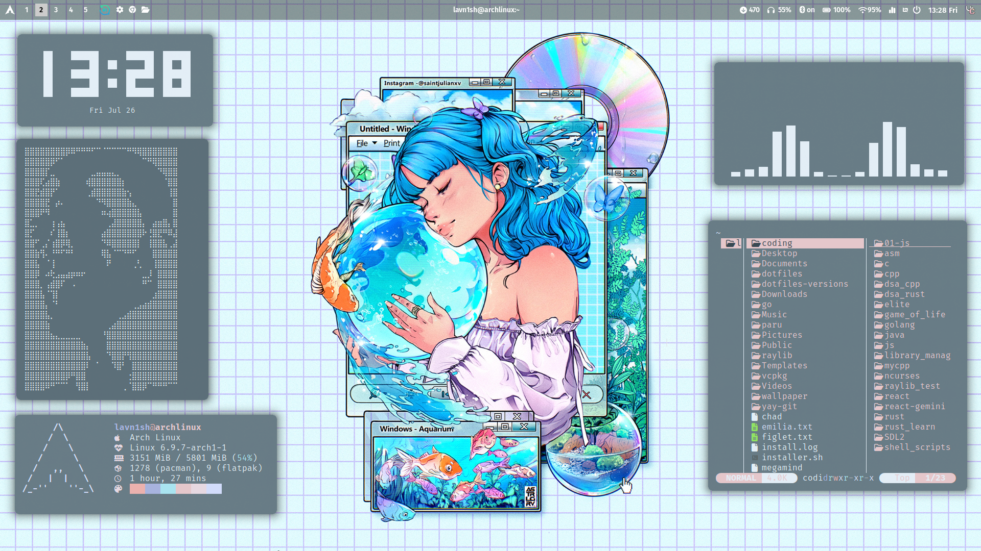 light-blue-grid-girl